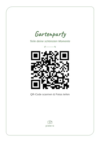 Tischkarte mit QR-Code, Design „Botanik“