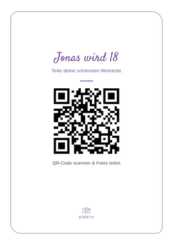 Tischkarte mit QR-Code, Design „Energie“