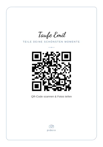 Tischkarte mit QR-Code, Design „Fein“