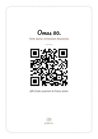 Tischkarte mit QR-Code, Design „Festlich“