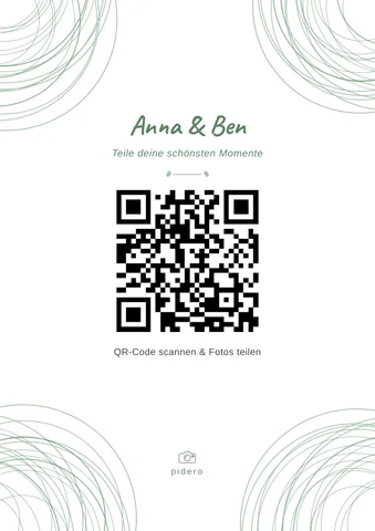 Tischkarte mit QR-Code, Design „Ranke“