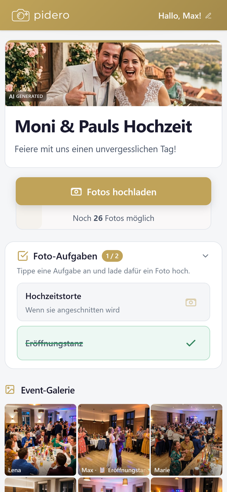 pidero Gast-Ansicht